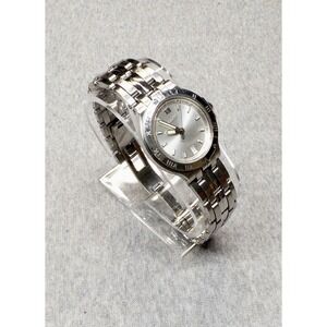 TITAN Sapphire Crystal Minimalist Silver Tone Women's 27MM Watch New Battery
